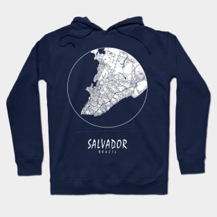 Salvador, Brazil City Map - Full Moon Hoodie